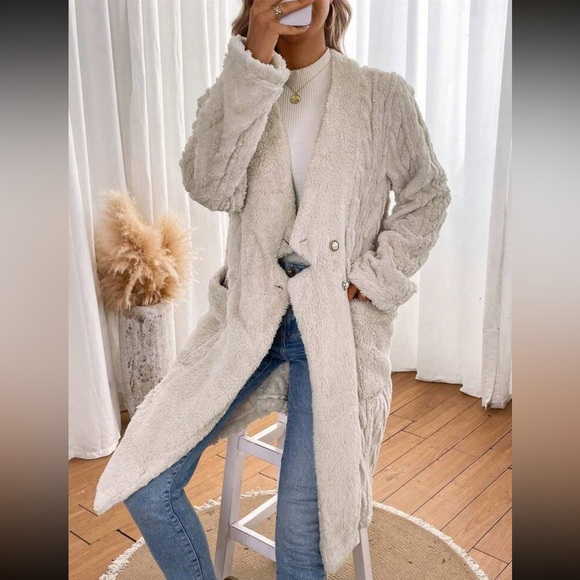 Cozy button up Teddy jacket coat - Picture 4 of 5